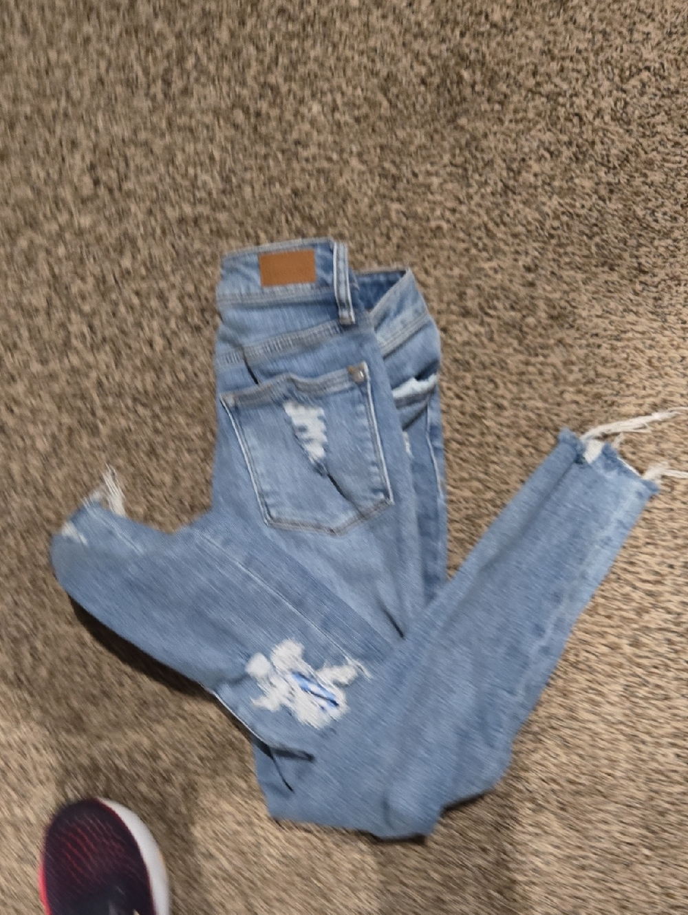 Judy Blue Light Blue Distressed Skinny Jeans